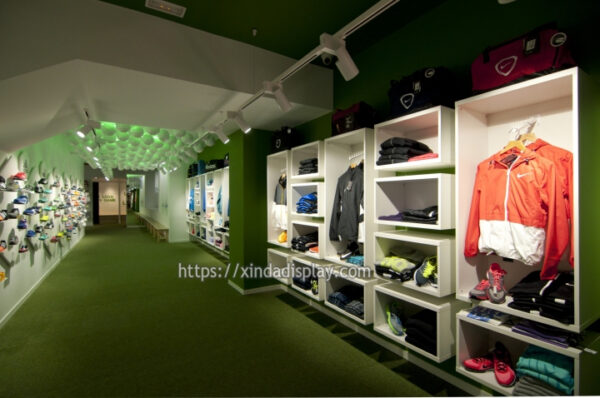 Football Rails In Store Modern Football Shop Display Fixture Retail Football Store Interior ...